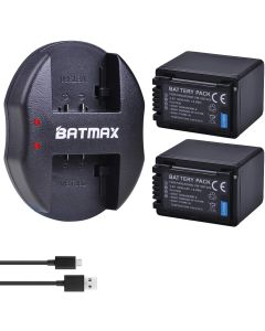 Batmax 2Packs VW-VBT380 VW-VBT190 Battery (3900mAh) + Dual USB Charger for Panasonic HC-V210, HC-V250, HC-V380, HC-V510, HC-V520, HC-V550, HC-V710, HC-V720, HC-V750, HC-V770, HC-VX870, HC-VX981