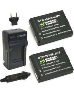 Wasabi Power Battery (2-Pack) and Charger for ISAW-REP-03 and ISAW A1, A2 ACE, A3 Extreme, ISAW Advance, ISAW Extreme