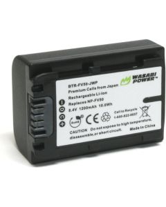 Wasabi Power Battery for Sony NP-FV30, NP-FV40, NP-FV50 and Sony DCR-SR15, SR21, SR68, SR88, SX15, SX21, SX44, SX45, SX63, SX65, SX83, SX85, FDR-AX100, HDR-CX105, CX110, CX115, CX130, CX150, CX155, CX160, CX190, CX200, CX210, CX220, CX230, CX260V, CX290,