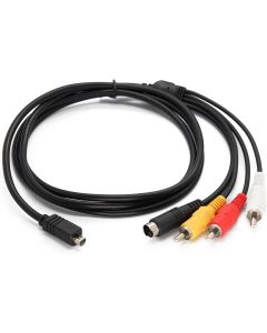 Composite AV Cable Adapter (HY029) for Sony Handicam DCR-IP, DCR-DVD, DCR-SR, DCR-HC, DCR-IP, DCR-PC, HDR-SR, etc.