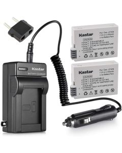 Kastar LPE8 Battery (2-Pack) and Charger Kit for Canon LP-E8, LC-E8E, Canon EOS 550D, EOS 600D, EOS 700D, EOS Rebel T2i, EOS Rebel T3i, EOS Rebel T4i, EOS Rebel T5i Cameras and BG-E8 Grip