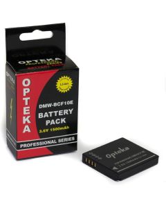 Opteka DMW-BCF10E 1500mAh Ultra High Capacity Li-ion Battery Pack for Panasonic Lumix DMC-FS12, DMC-FS15, DMC-FS25, DMC-FS4, DMC-FS42, DMC-FS6, DMC-FS62, DMC-FS7, DMC-FT1, DMC-FX40, DMC-FX48, DMC-FX480, DMC-FX550, DMC-FX580, DMC-FX60, DMC-FX65, DMC-TS1 &