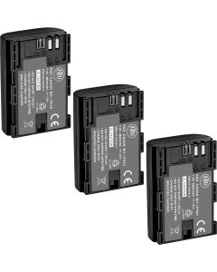BM Premium 3 Pack of LP-E6N High Capacity Batteries for Canon EOS R, EOS 60D, EOS 70D, EOS 80D, EOS 90D, EOS 5D II, EOS 5D III, EOS 5D IV, EOS 5Ds, EOS 6D II, EOS 7D, EOS 7D Mark II, XC10 XC15 Cameras