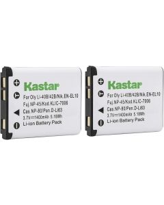 Kastar Battery (2-Pack) for Olympus LI-40B LI-42B LI-40C & Olympus Stylus 1040, 1050W, 1060, 1070, 1200, 7000, 7010, 7020, 7030, 7040, Tough 3000, TG-310, TG-320, VR310, VR320, VR330 Digital Camera