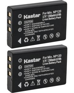 Kastar 2-Pack Battery Replacement for Toshiba NP-120, PX1657 Battery, Toshiba CAMILEO H30, CAMILEO X100, Minolta MN80NV, CONTAX Tvs Digital Cameras