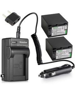 Kastar NP-FV100 Battery (2X) + Charger Replacement for Sony DCR-SR21 SR68 SR88 SX15 SX21 SX44 SX45 SX63 SX65 SX83 SX85 HDR-CX110 CX115 CX130 CX150 CX160 XR160 CX360 CX560 CX700 PJ30 PJ50 Camera