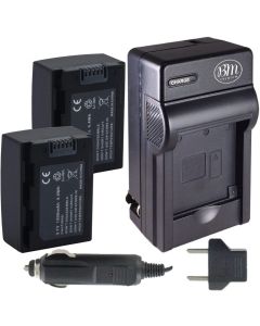 2-Pack of Replacement IA-BP105R Batteries and Battery Charger for Samsung HMX-F80, HMX-F80BN, HMX-F80SN, HMX-F90, HMX-F90BN, HMX-F90WN, HMX-F800, HMX-F900, HMX-F900WN, SMX-F50, SMX-F50BN, SMX-F53, SMX-F54, SMX-F500, SMX-F501, SMX-F530, SMX-F70, SMX-F700,