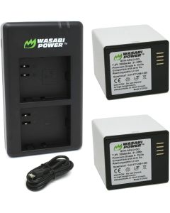 Wasabi Power Battery (2-Pack) and Dual Charger for Arlo Go (VMA4410 & VMA4400C)