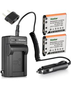 Kastar Battery 2-Pack + Charger for Fujifilm NP-45 NP-45A NP-45B NP-45S and Fujifilm FinePix XP20 XP22 XP30 XP50 XP60 XP70 XP80 XP90 XP120 T350 T360 T400 T500 T510 T550 T560 JX500 JX520 JX550 JZ310