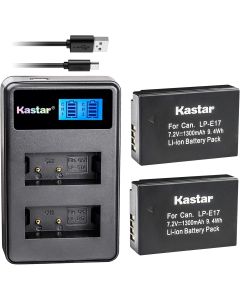 Kastar Battery (X2) & Slim LCD Dual Charger for LP-E17, LC-E17, LC-E17C and EOS M3, EOS Rebel T6i, EOS Rebel T6s, EOS 750D, EOS 760D, EOS 8000D, Kiss X8i